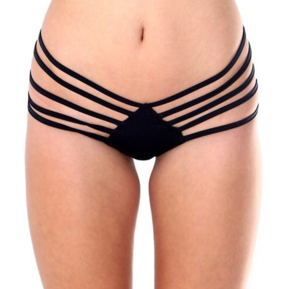 Black Brazilian Strappy Bottoms